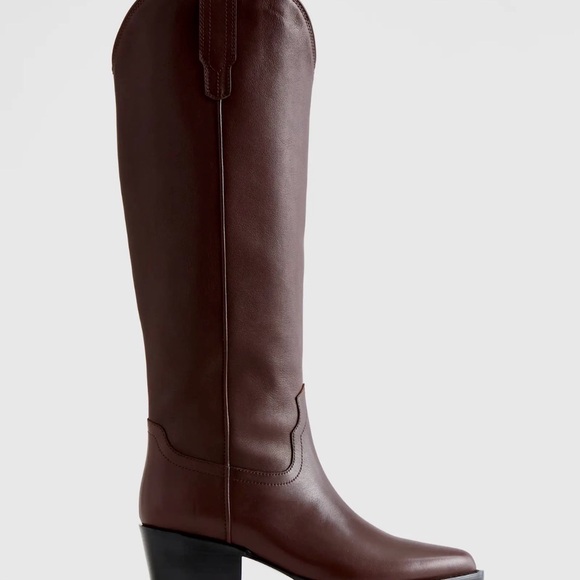 Quince Shoes - Quince Italian Leather Tall Western Boot in Espresso brown Size 8
